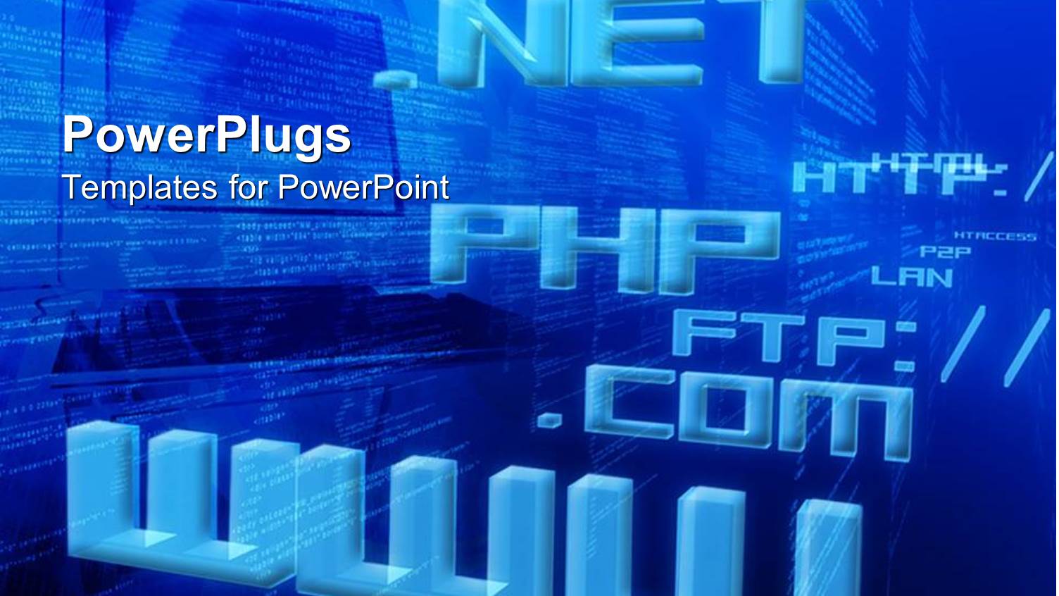 Binary Code and Internet Symbols with Computer in Blue, Technology, it, Programming, Web Design