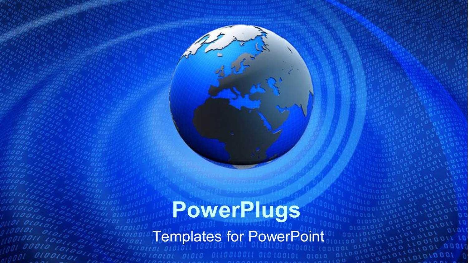 Binary Code Swirling Around Globe, Earth, World, Blue Background
