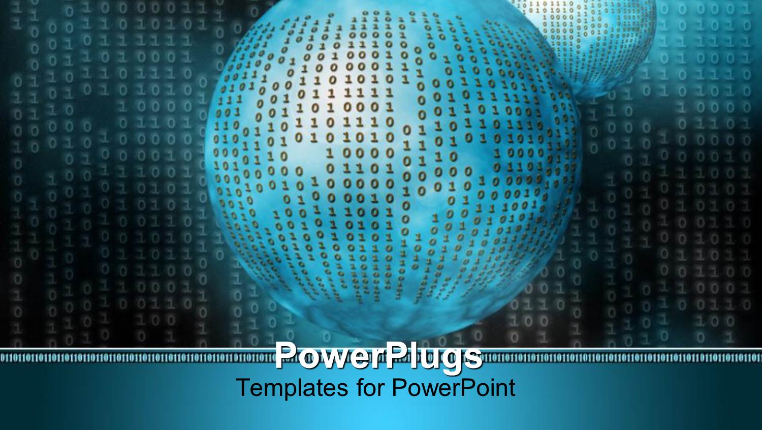 Binary Codes on a Blue Earth Globe on a Dark Background