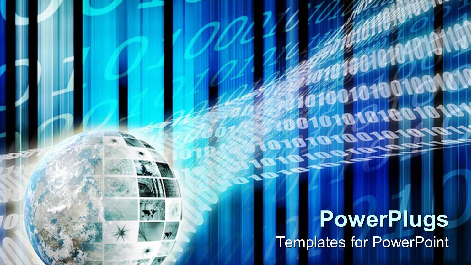 Binary Digits in Background with Earth Globe