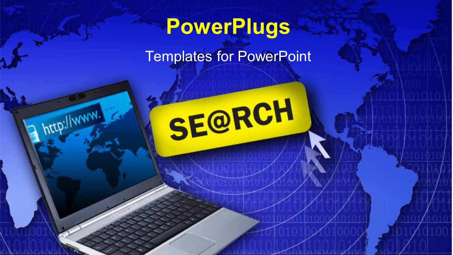 Binary Digits in Background with Laptop Over World Map