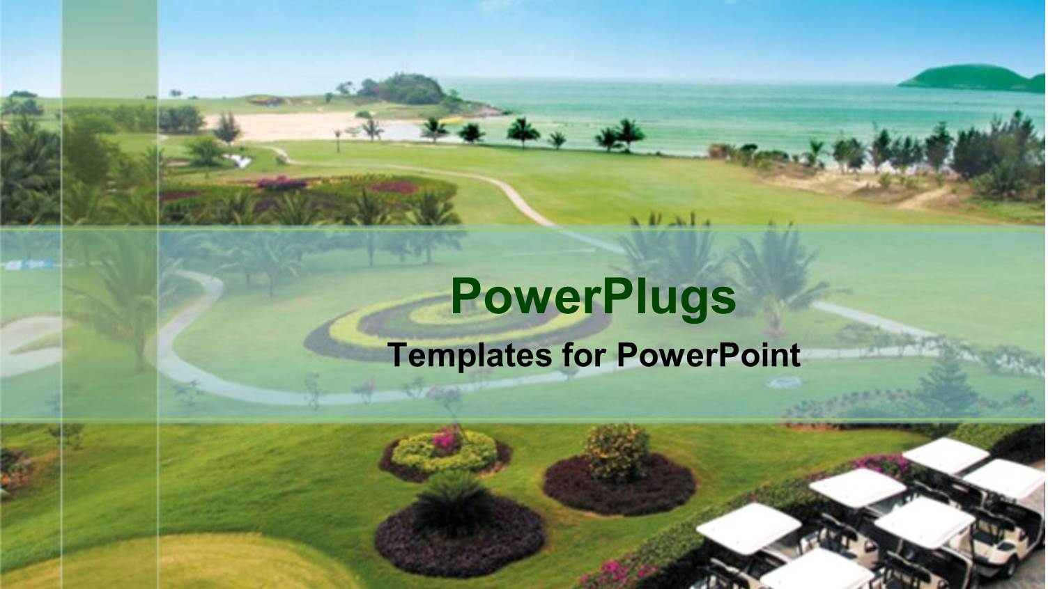 Birdseye Vision Od Golf Ground, Golf Playground, Golf Terrain, Golf Carts, Ocean Water, Trees, Blue Sky