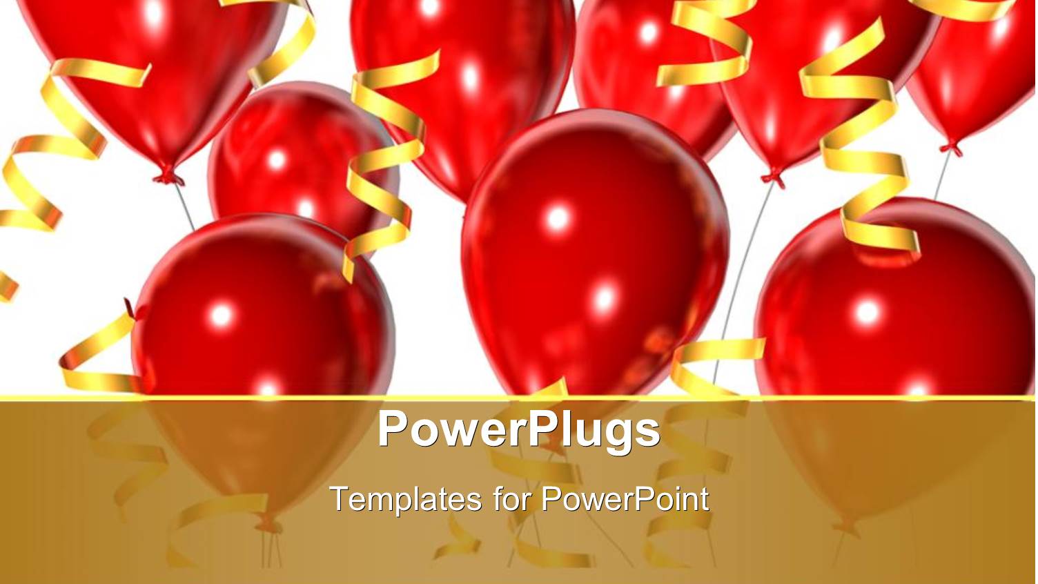 Birthday Party Celebrations Graduation Red Balloons and Gold Ribbons