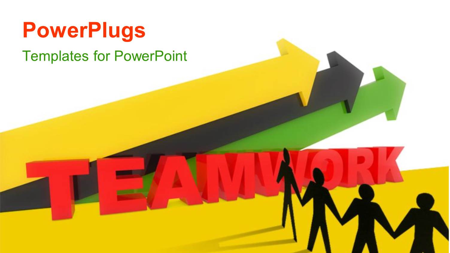 Black 2D Men Hold Hands on Yellow Surface Depicting TEAMWORK