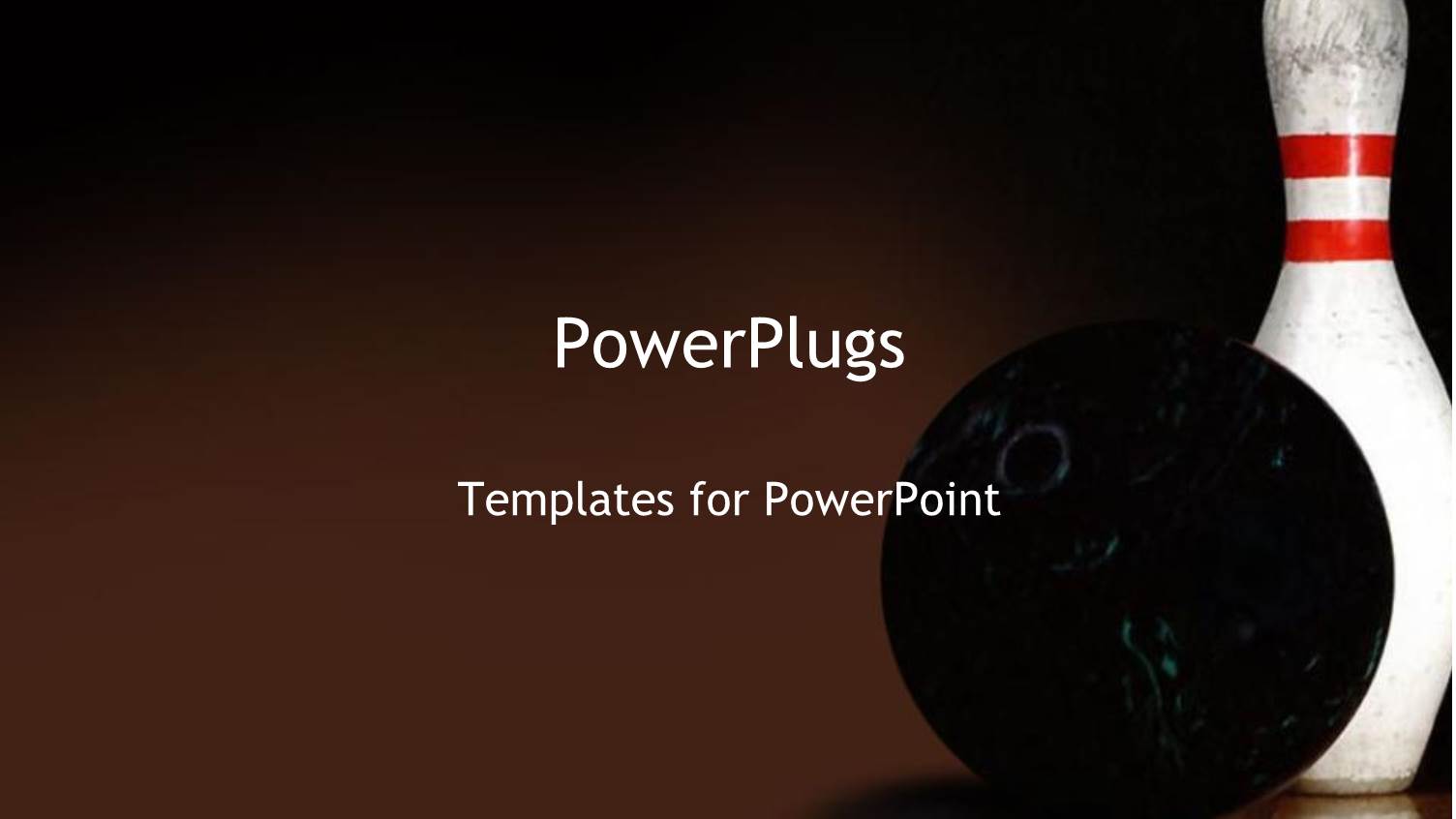 Black Bowling Ball and White Pin on Chocolate Background