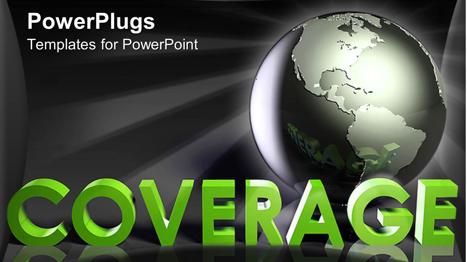 Black Earth Globe Under Light Rays on a Black Background