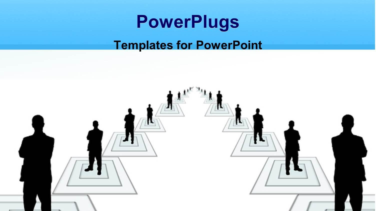Black Figures of People Standing in the Middle of Squares Forming a large Team