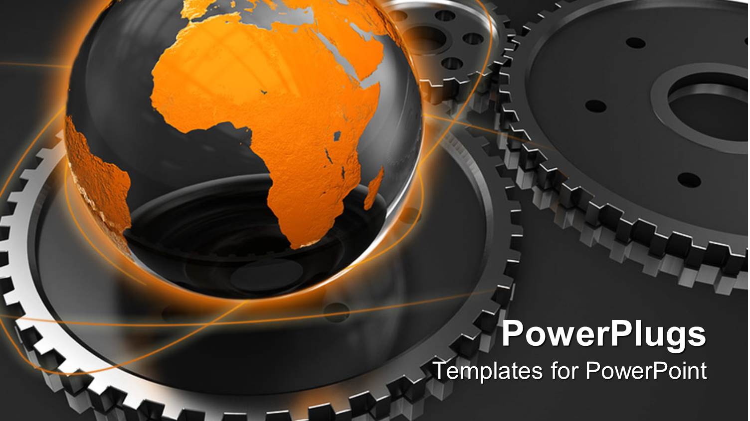 Black and Gold Globe on Gears