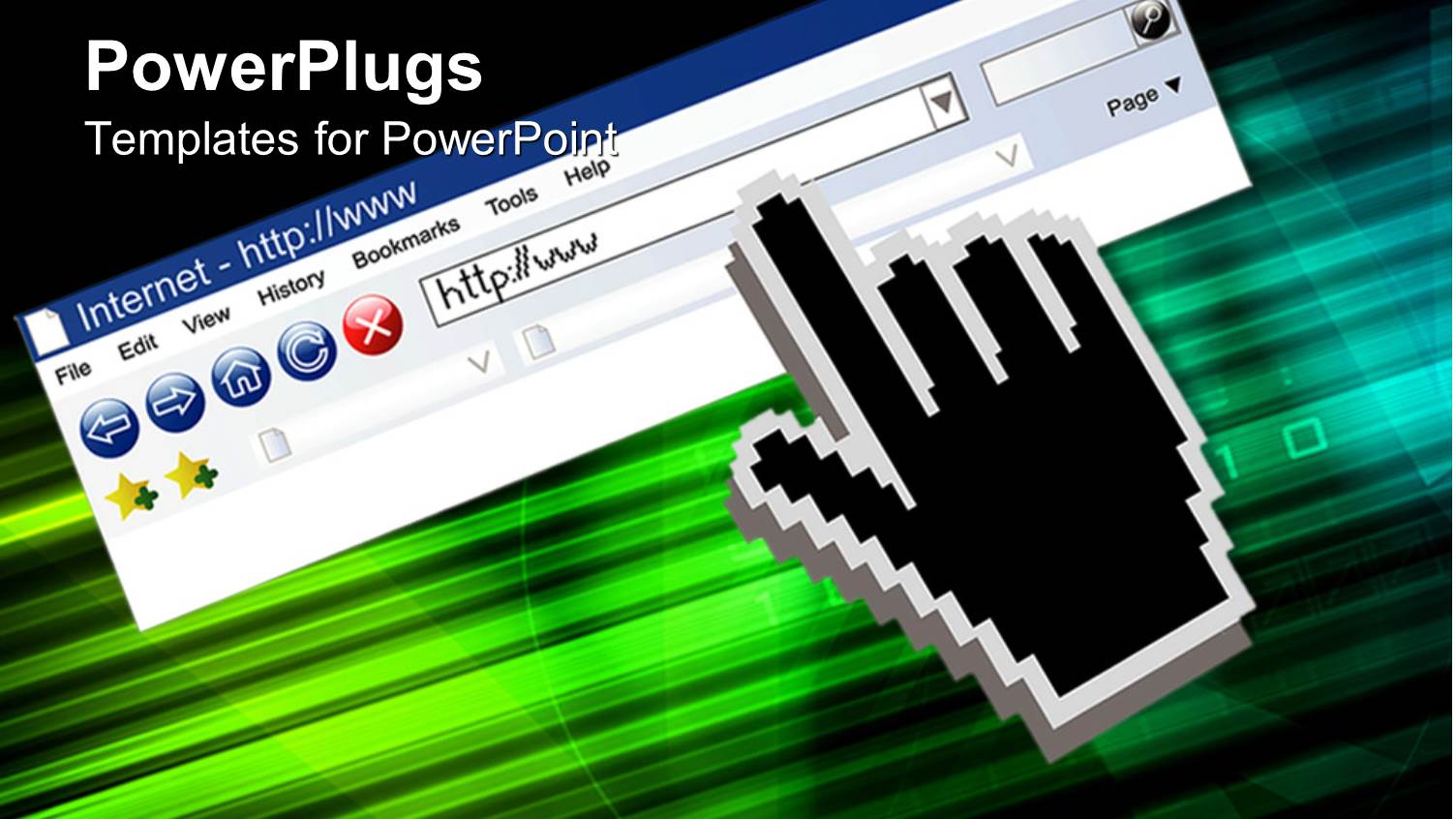 Black Hand Cursor Points to Address Bar of Internet Window