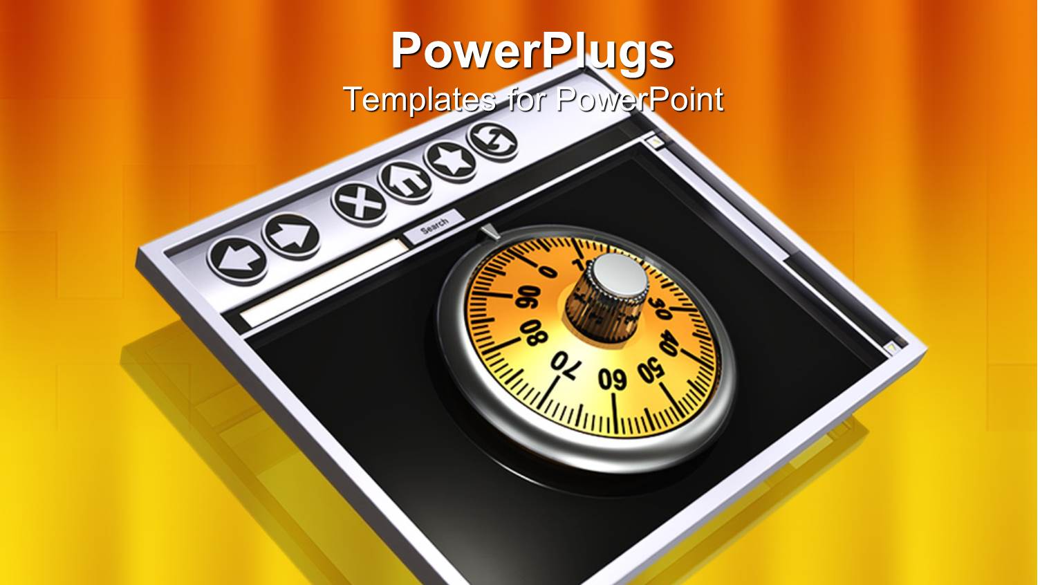 Black Metallic Tablet Screen with Gold Colored Combination Lock