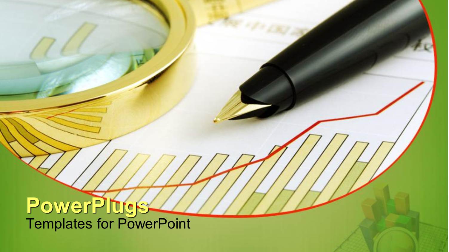 Black Pen and a Gold Colored Magnifying Glass on a Graph Paper