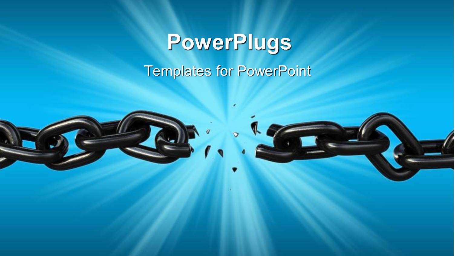 Black Shiny Chain Breaks with Shattered Pieces Dropping