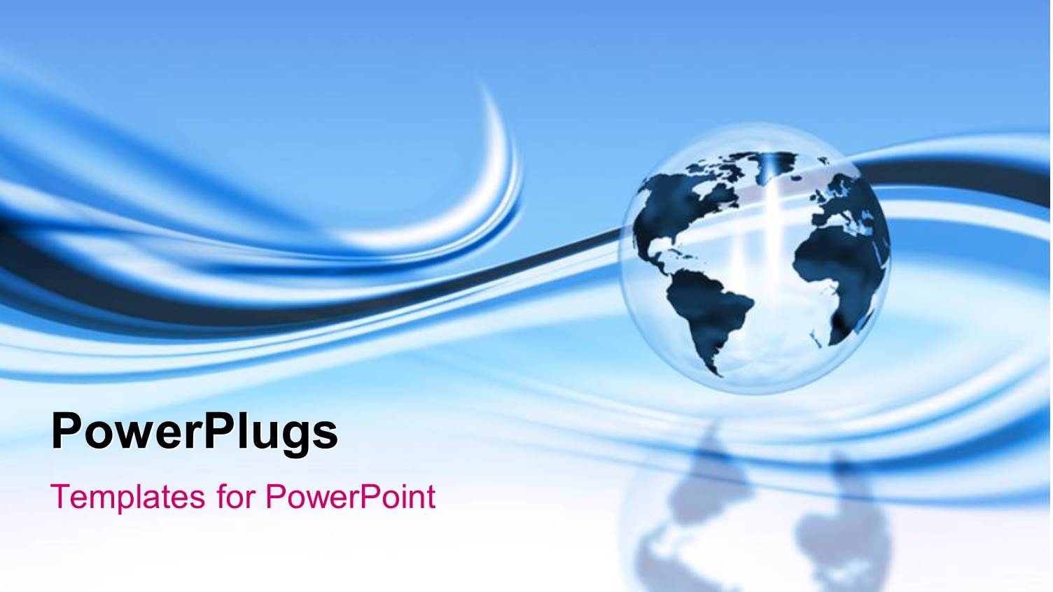 Black and Transparent Globe with Blue Wave Background