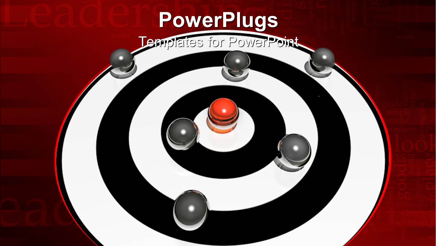 Black and White Bulls Eye Target with Silver and Red Spheres