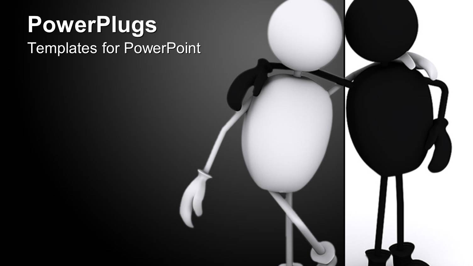 Black and White Person Figures Standing Arm in Arm