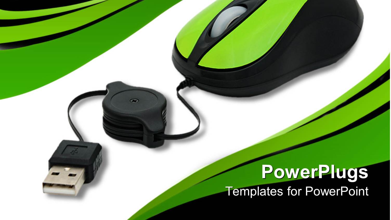 Black and White Wired Mouse on a White Background