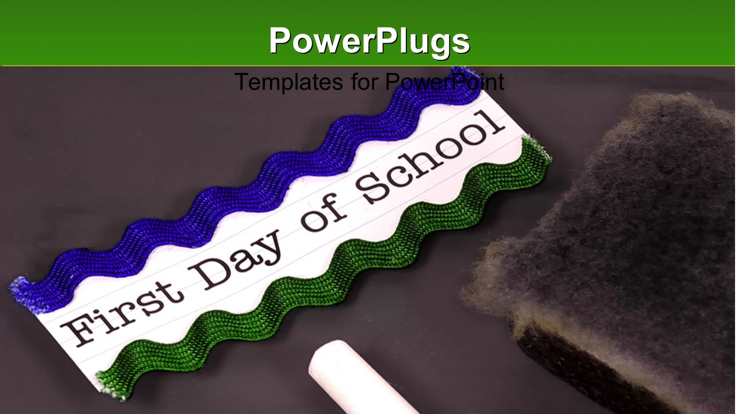 Blackboard with Chalk and Eraser Depicting Educational and Back to School Concept with Green Color