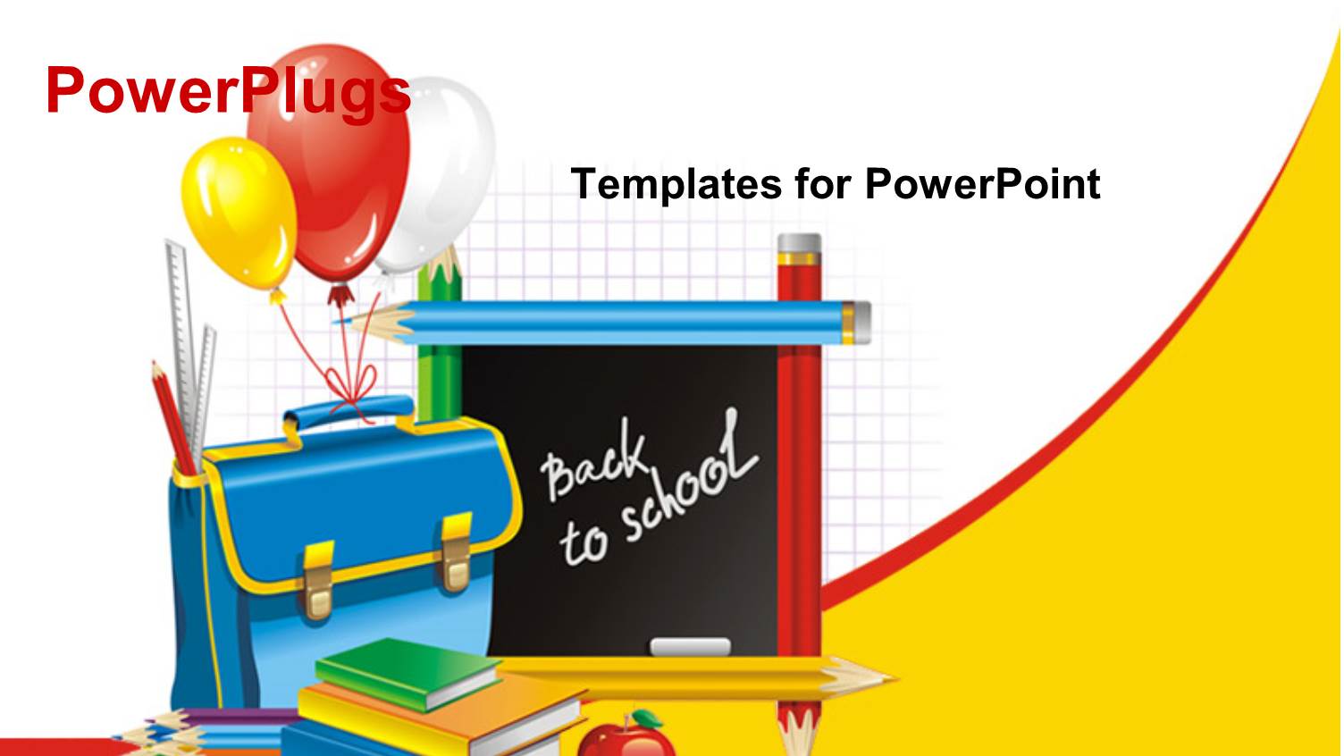 a Blackboard with Pencils, Balloons and Books