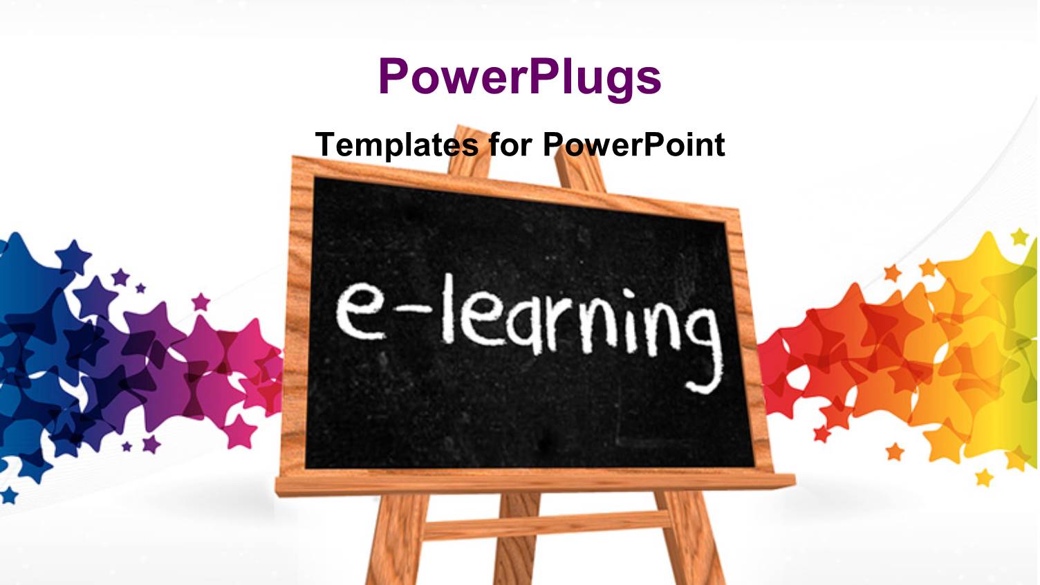 a Blackboard Saying E- Learning with Colorful Background