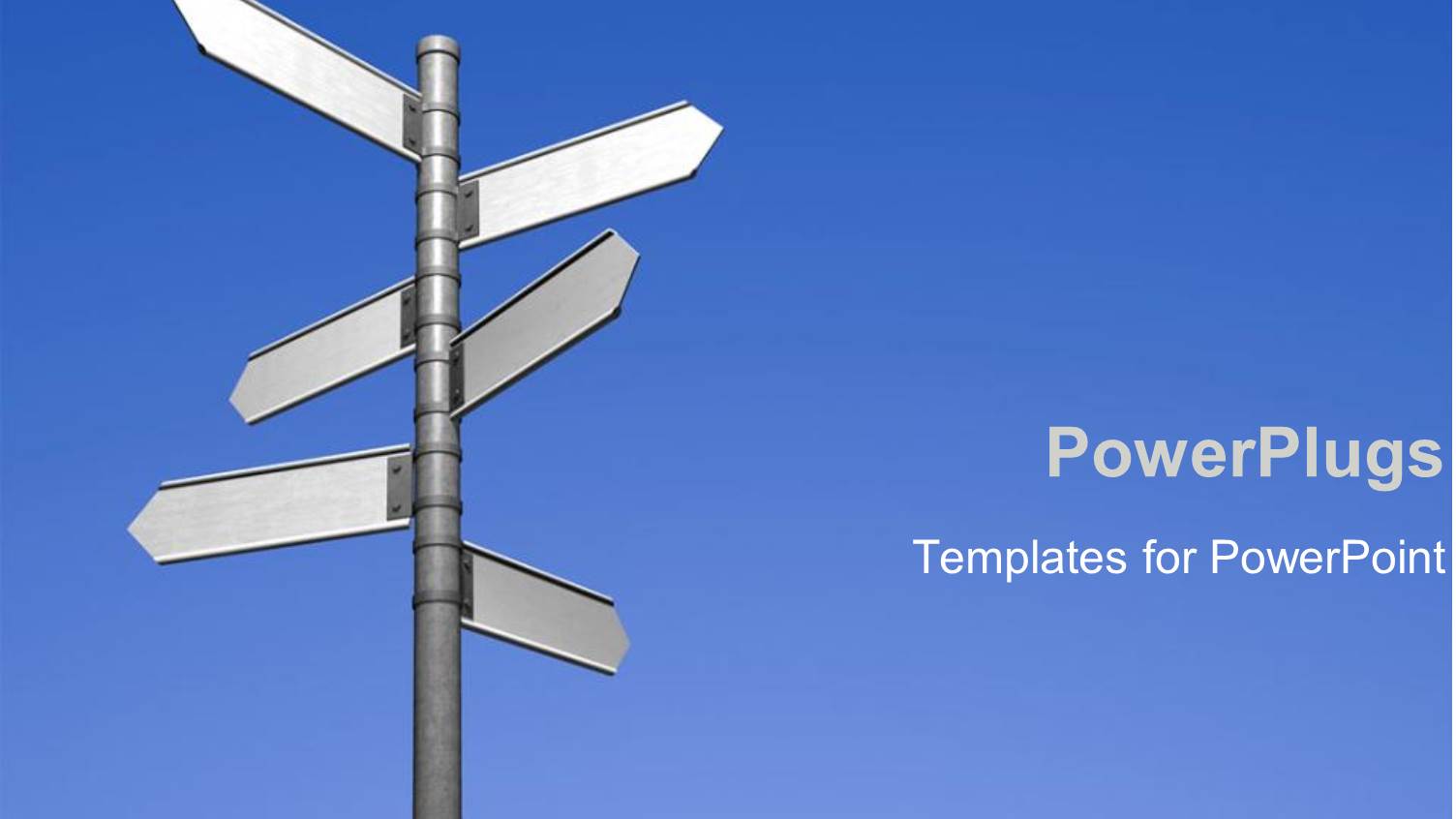 Blank Signpost Pointing in Different Directions Decisions Choices Blue Skies