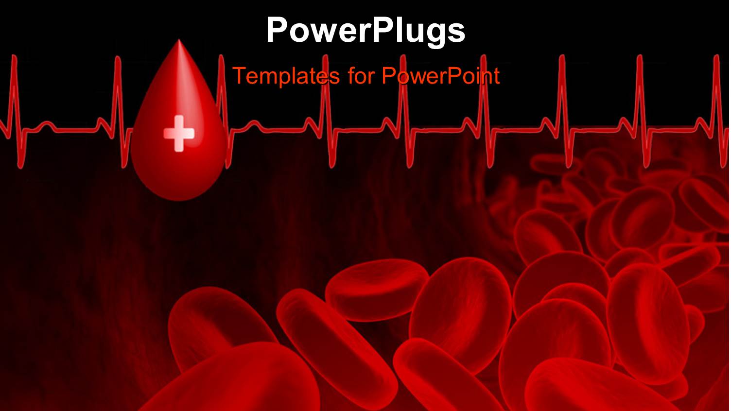 Blood Platelets with Heart Beat Pulse on Black Background 