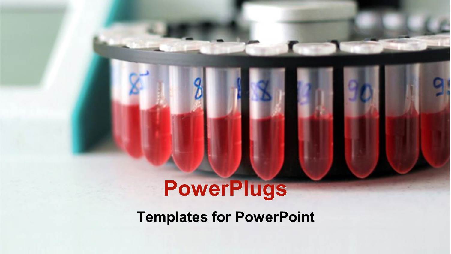 Blood Test Vials Test Tubes with Red Blood in Lab