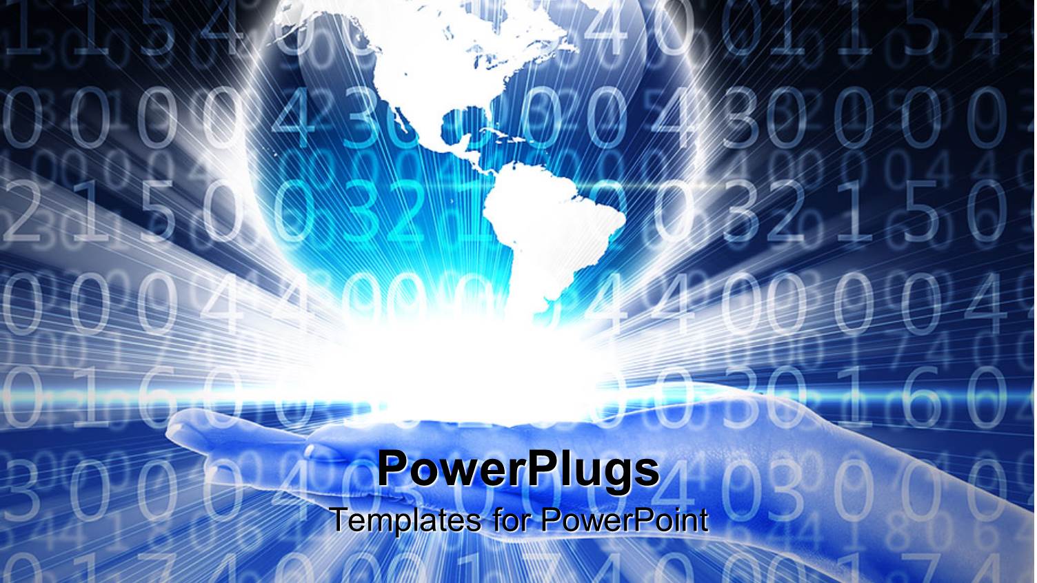 Blue Background Showing World Globe with Different Numbers, Digital Technology