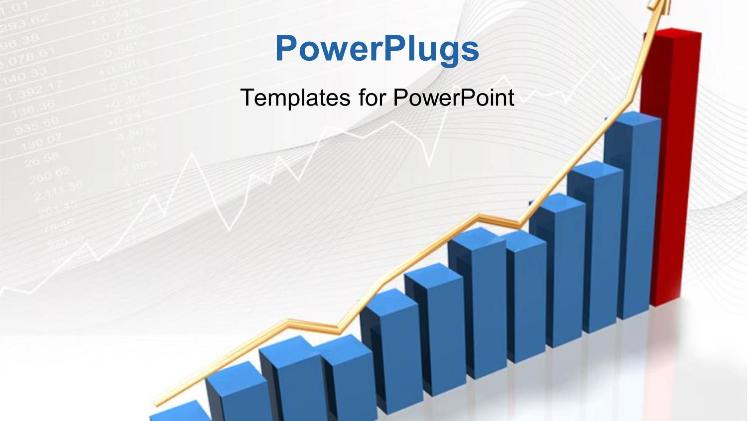 a Blue Bar Chart with an Ascending Yellow Arrow