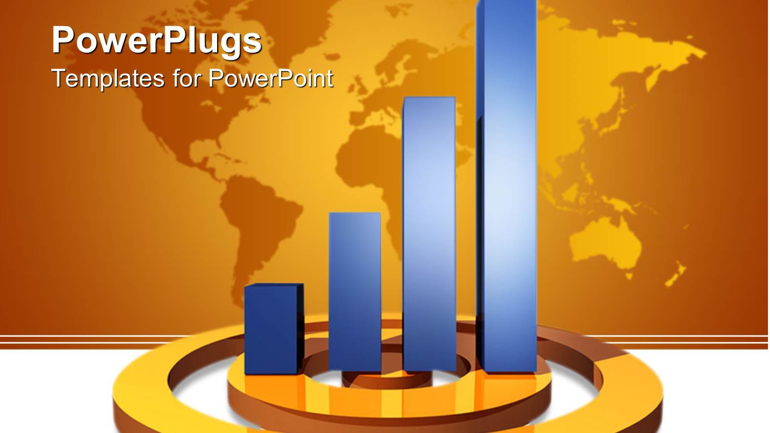 Blue Bar Chart on a Gold Colored @ Symbol with a Ma Background