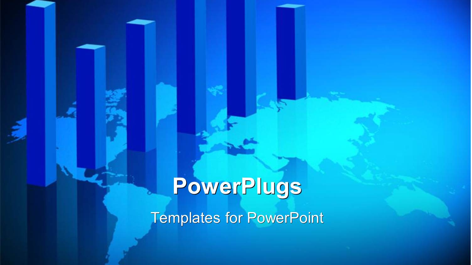 a Blue Bar Chart on a World Map Background