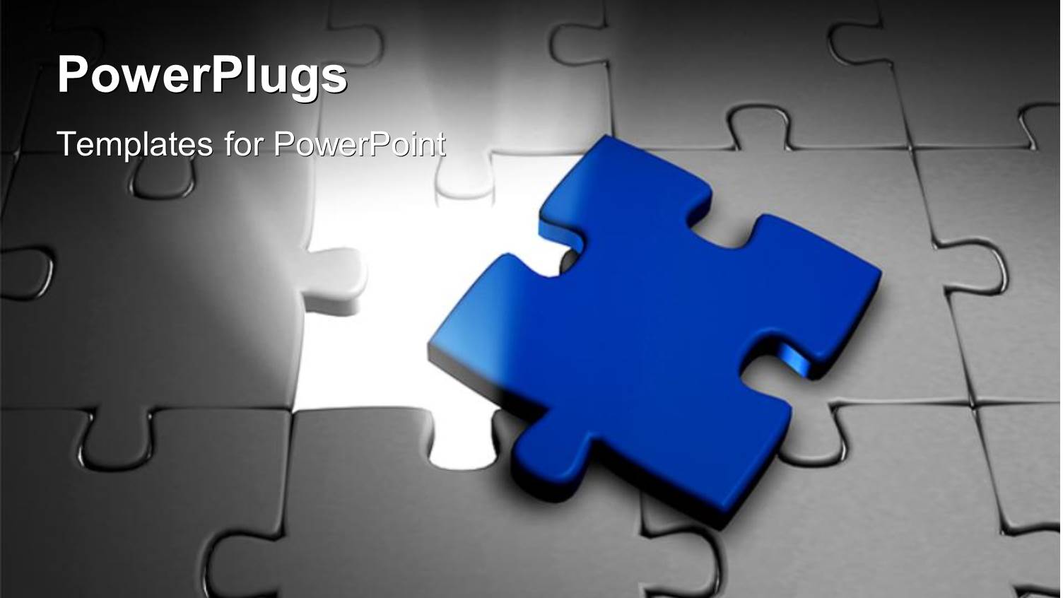 Blue Color Puzzle Piece Removed from Jigsaw and Light Glowing