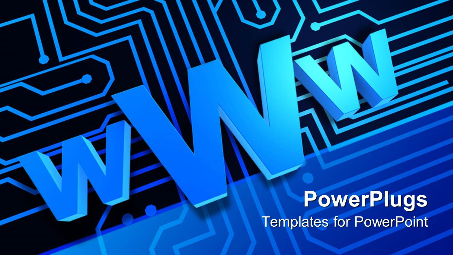 Blue Connected Micro Chip Lines with a WWW Text