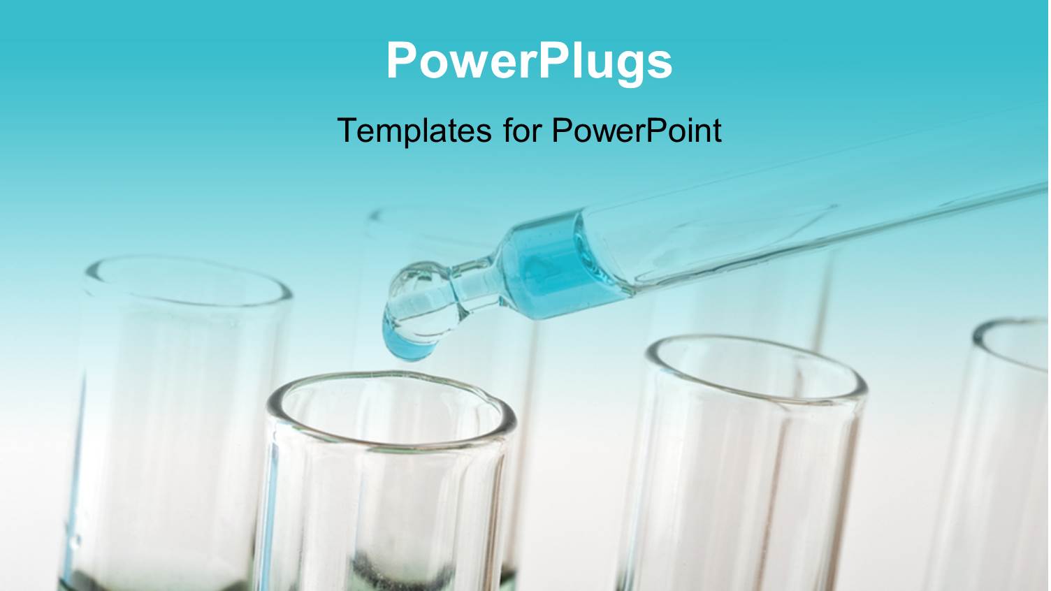 Blue Drop from a Pipette into Test Tubes in a Science Lab