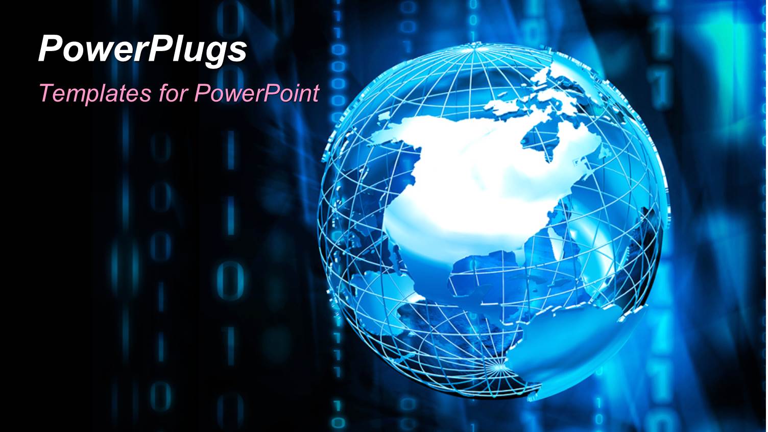 a Blue Earth Globe with Binary Numbers on a Black Background