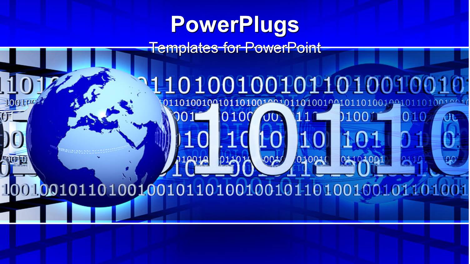 Blue Earth Globe with Lots of Binary Codes on a Blue Background