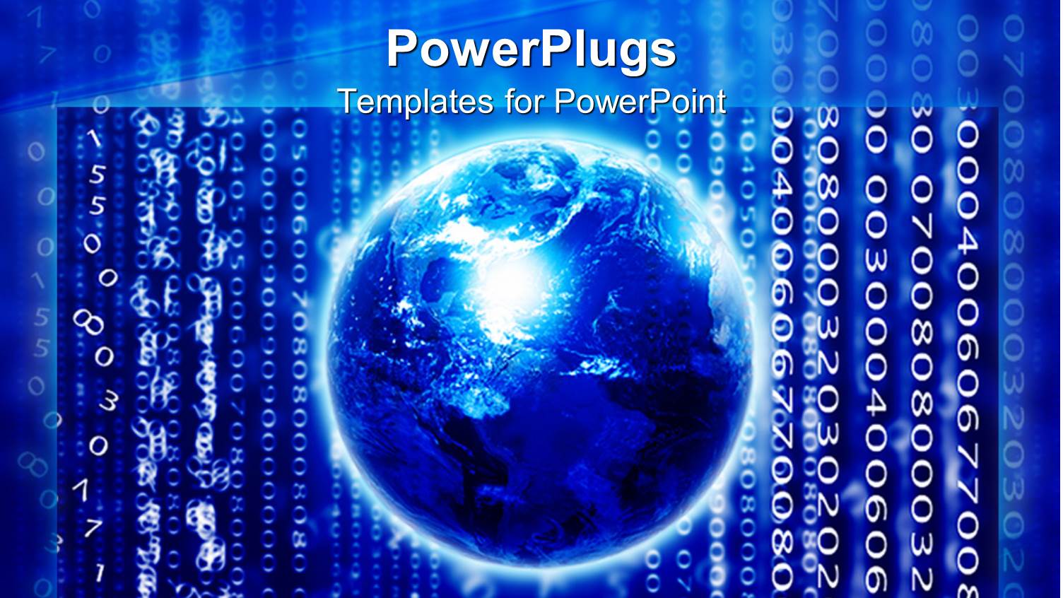 Blue Earth Globe with Lots of Binary Codes on a Blue Background