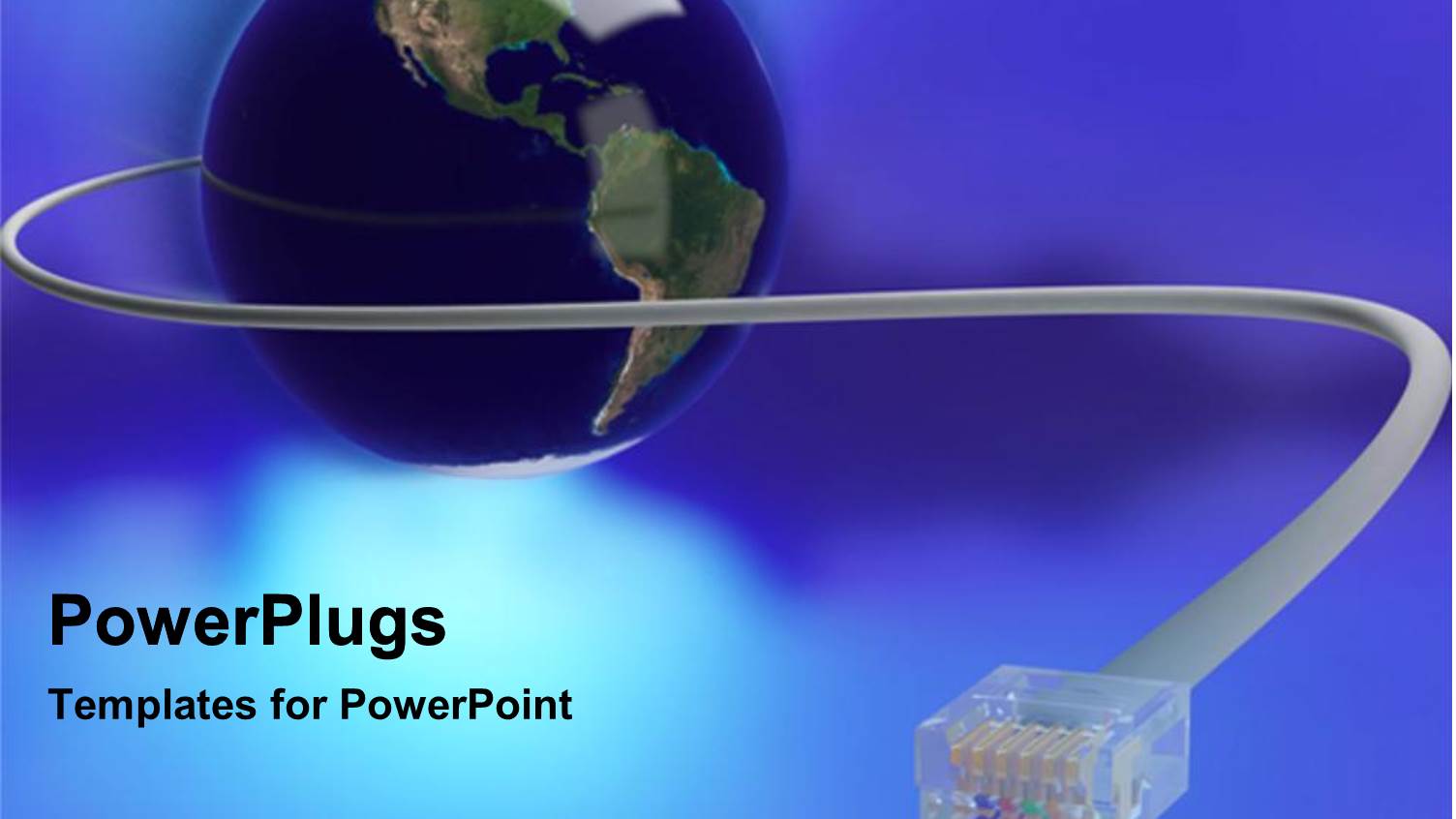 Blue Earth Globe with a Telephone Wire Connected to it