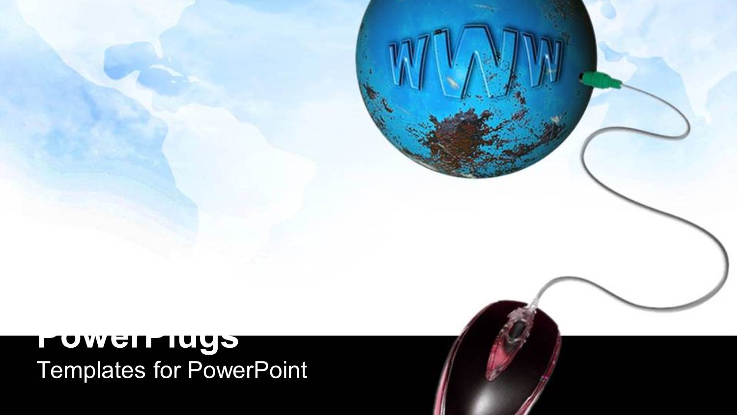 Blue Earth Globe with a Wired Mouse on a Blue Background