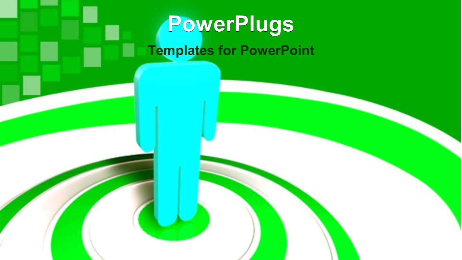 Blue Figure Standing in Middle of Green and White Circles