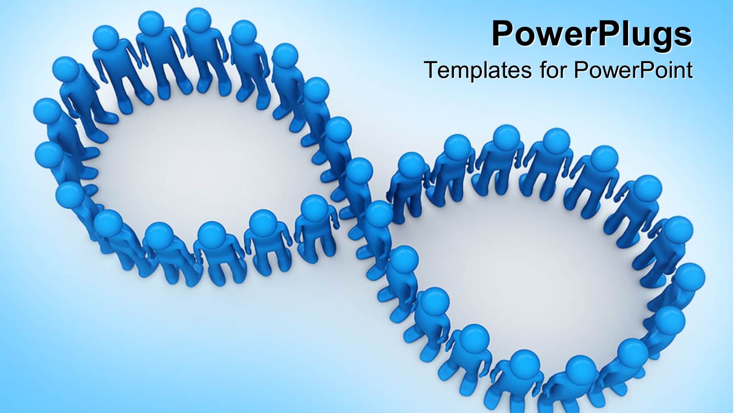 Blue Figures Arranged in Figure Eight Infinity Symbol