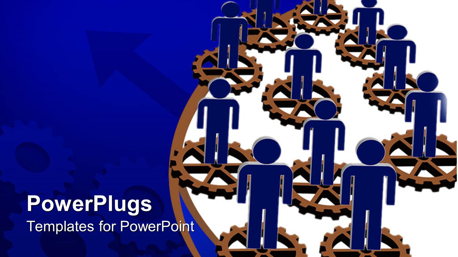 Blue Figures Stand on Disconnected Brown Gears