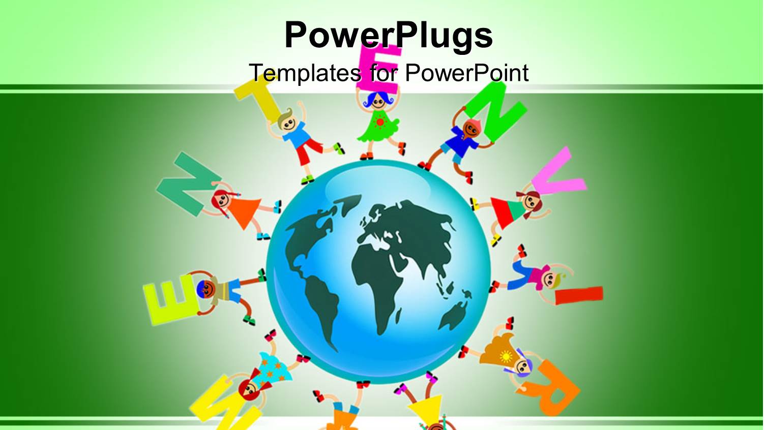 Blue Globe with Kids Around the Earth Holding Letters Raised to Form the Word Environment