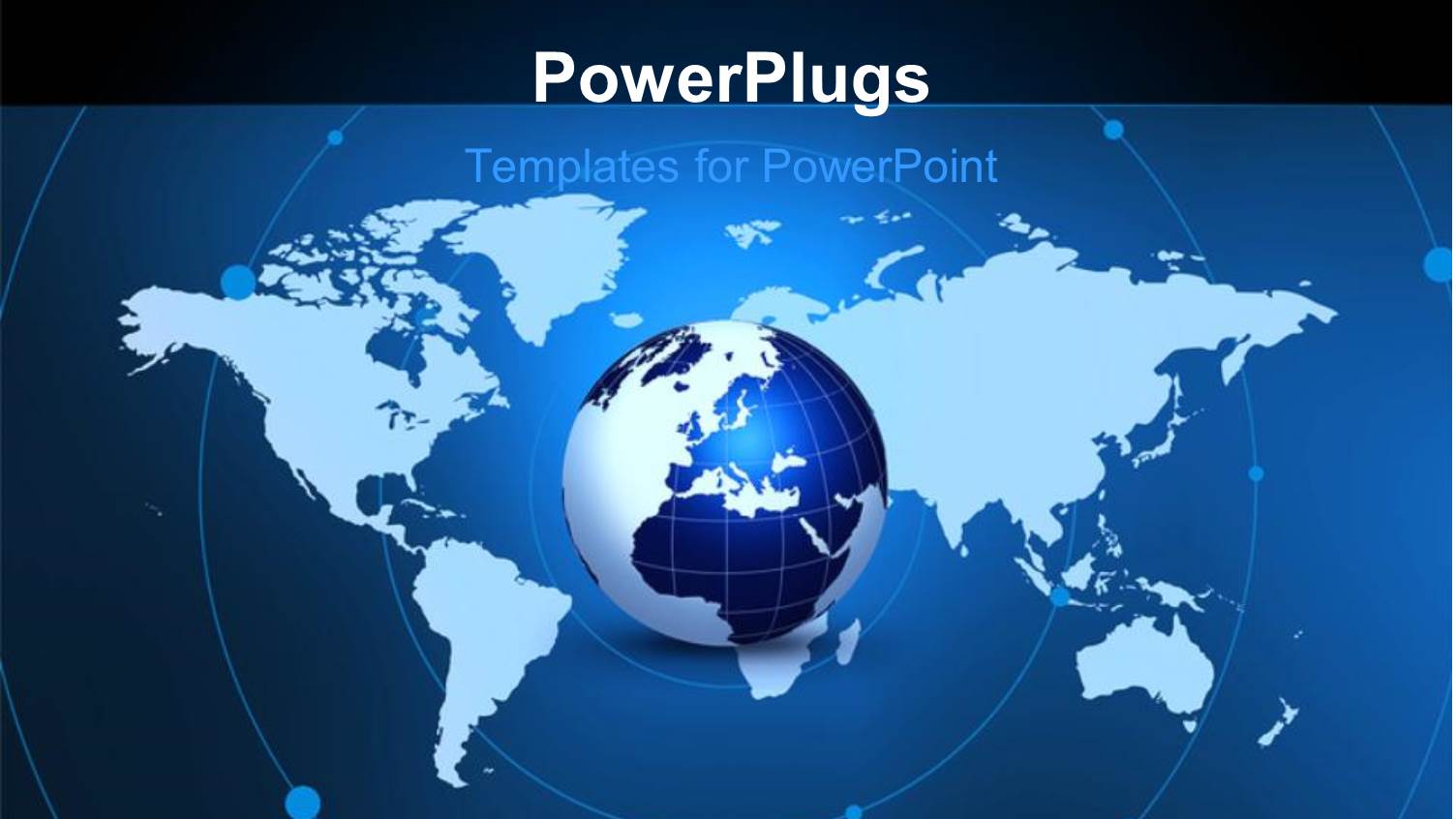 a Blue Globe with Orbits and a Map Background