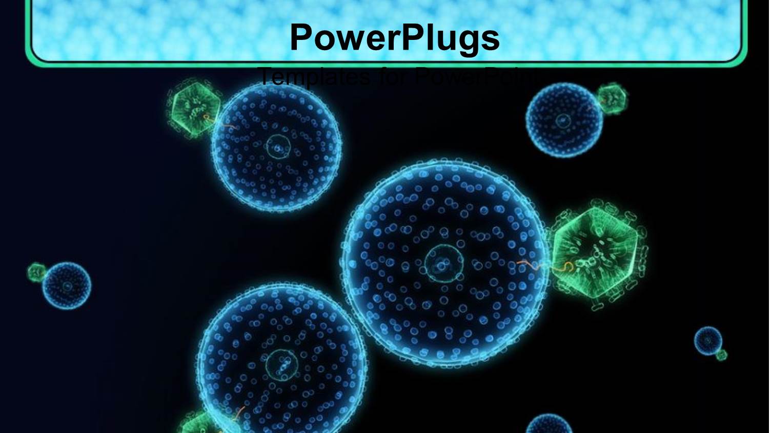 Blue and Green Hive Virus Cells with Black Background, Medicine