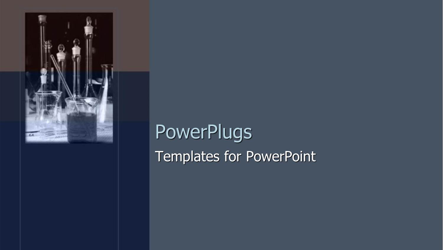 Blue and Grey Background with some Pipettes and Beakers in a Laboratory