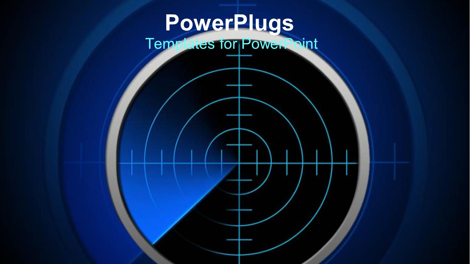 Blue Movement of a Radar Line on Black Background