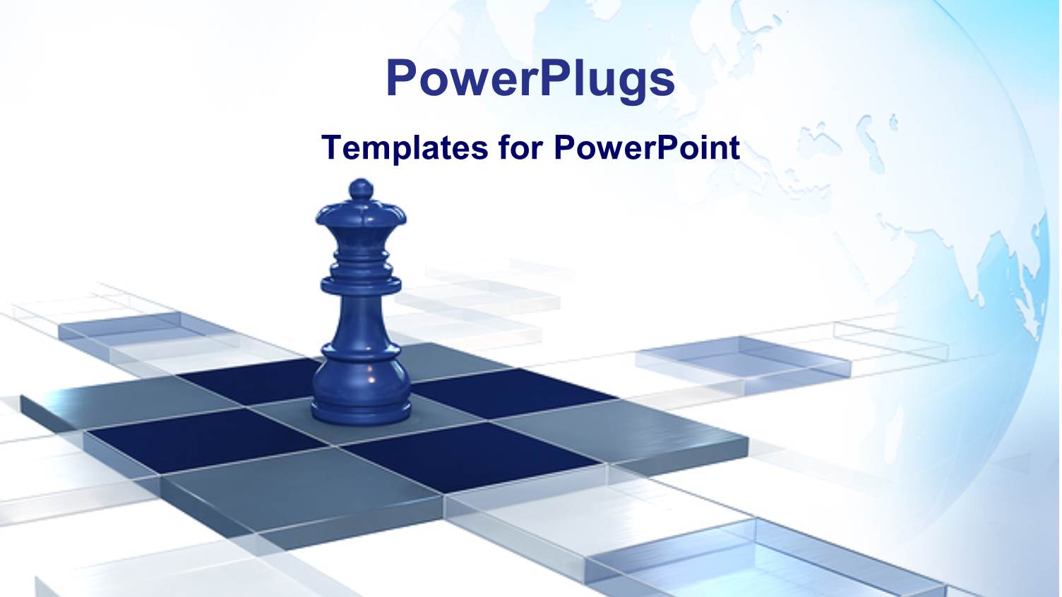 Blue Queen Chess Piece in the Center of Incomplete Transparent Board