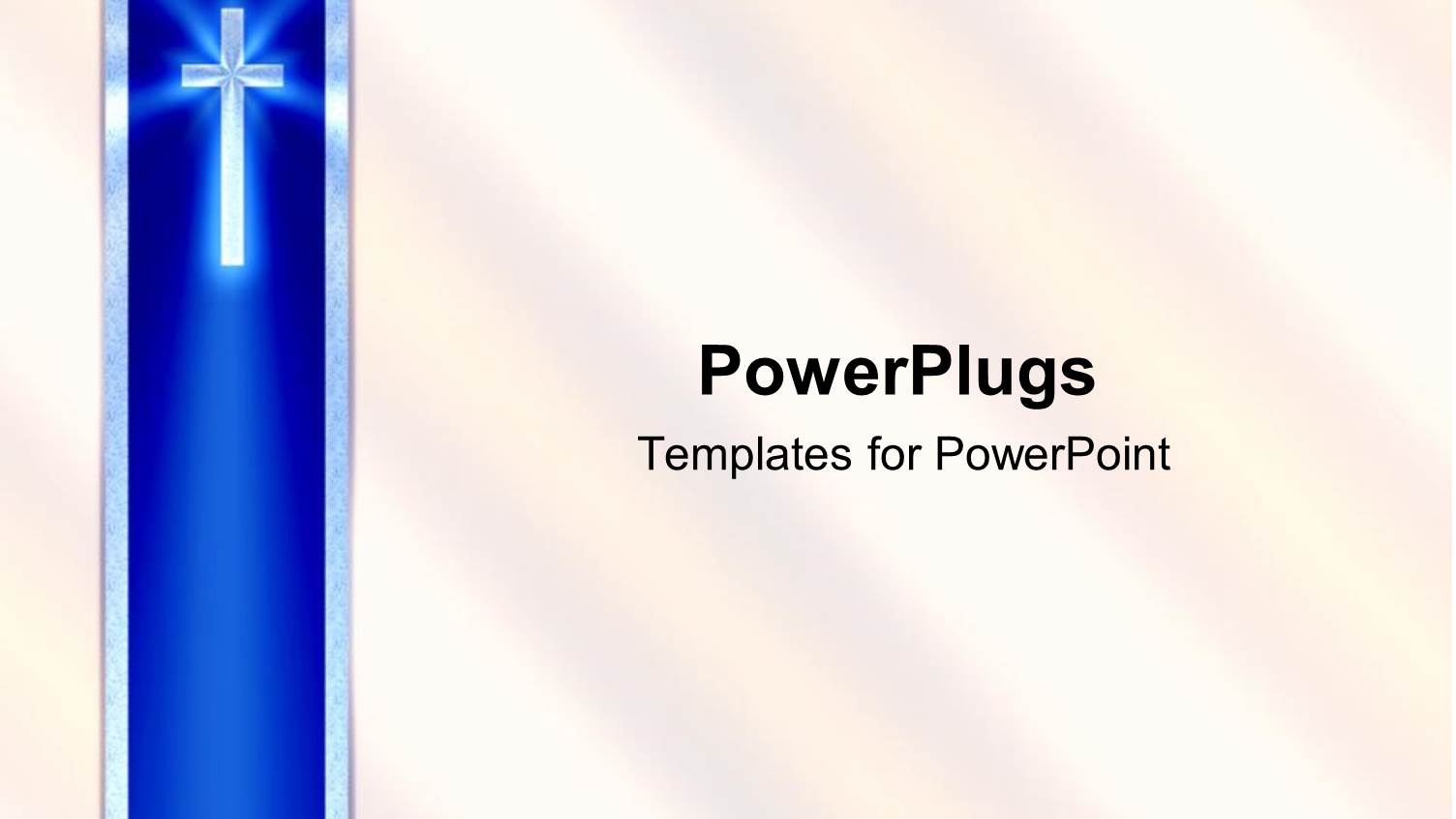 Blue Ribbon with Cross and White Background