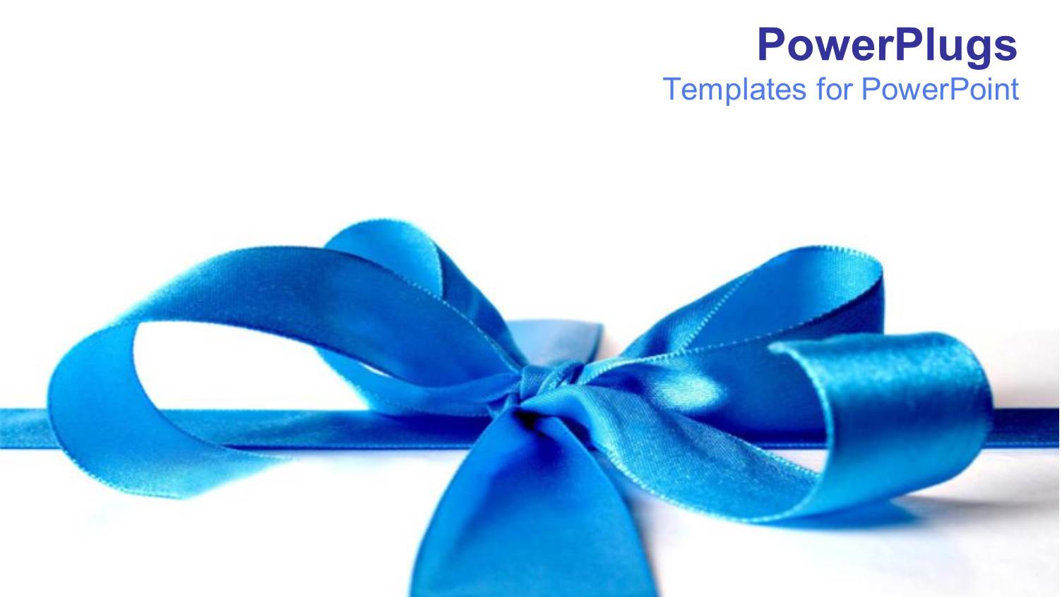 Blue Ribbon Present Gift on White Background