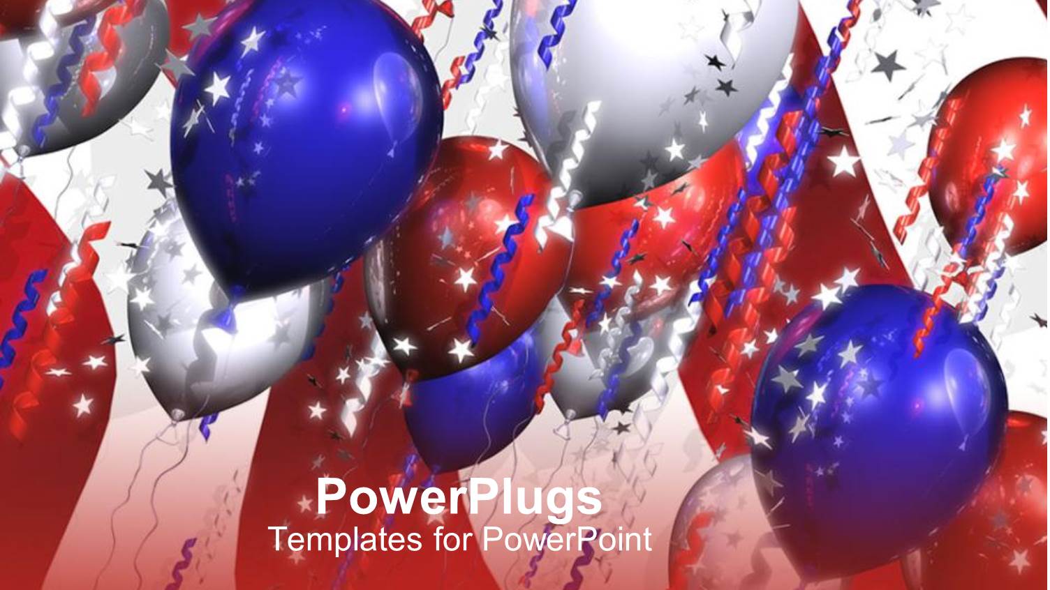 Blue, Silver, and Red Colored Balloons with Colorful Ribbons